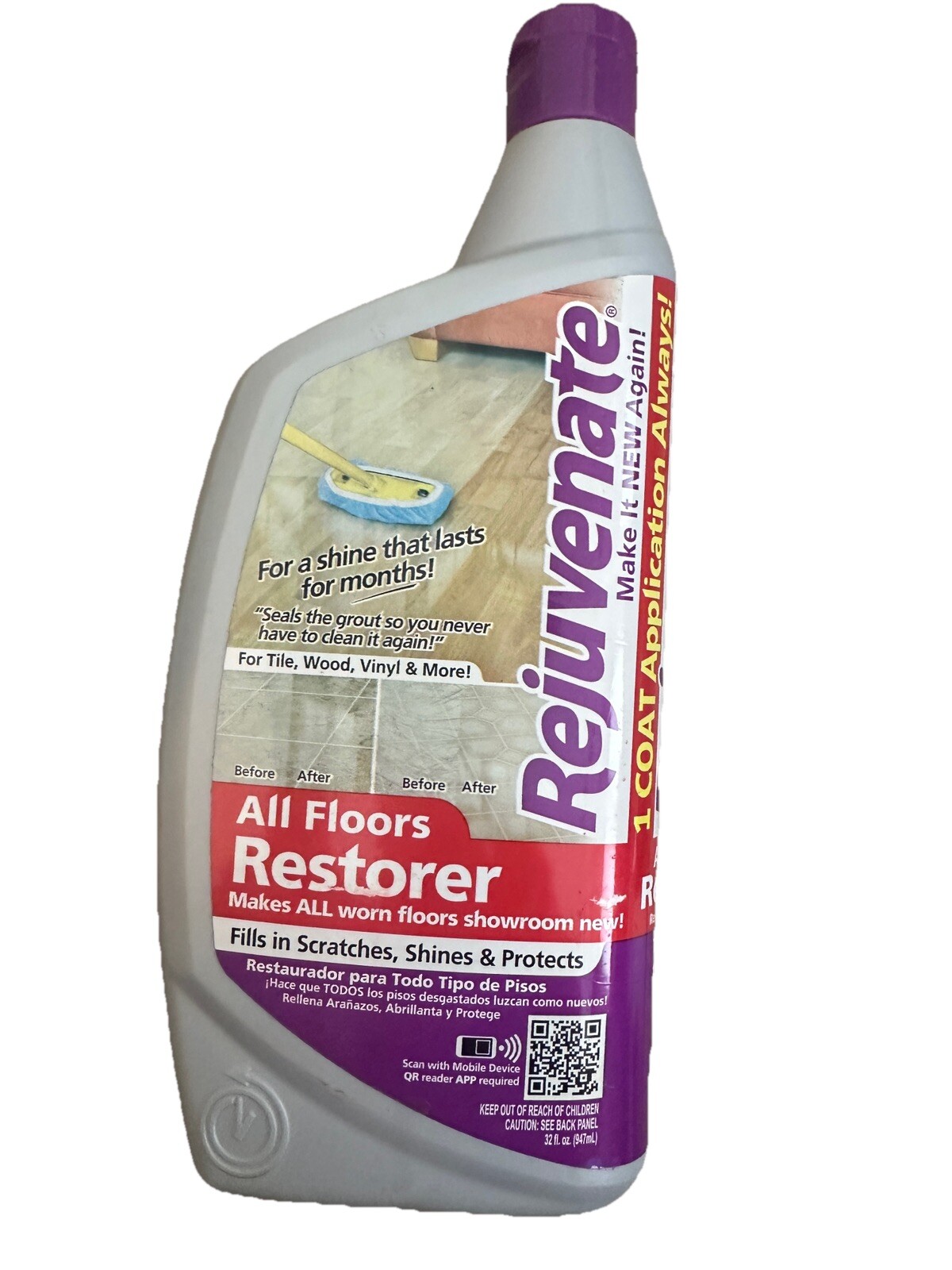 Lot Of Two Rejuvenate All Floors Restorer & Shine Refresher + A Bonus Pad Refill