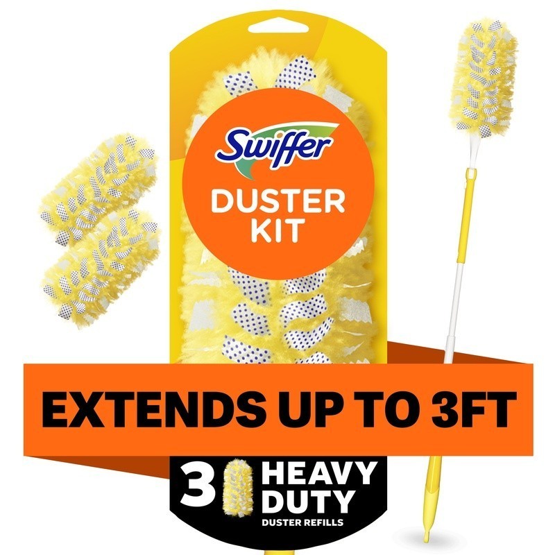 Extendable Duster Starter Kit W/ 3 Heavy Duty Refills 360 Degree Cleaning Tool