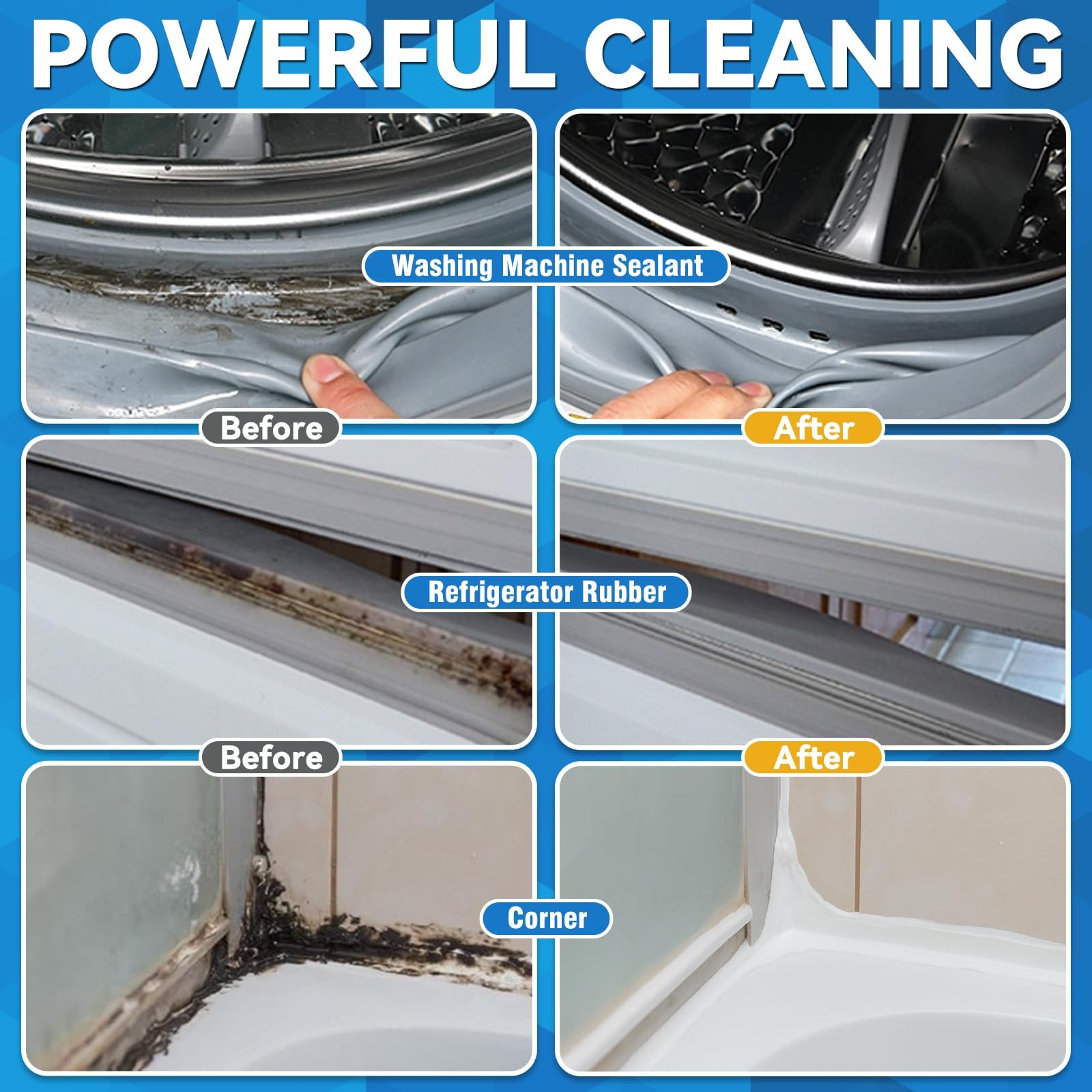 Mold Stain Cleaner, 8 Floz Washing Machine Cleaner Gel with Brush, Household …