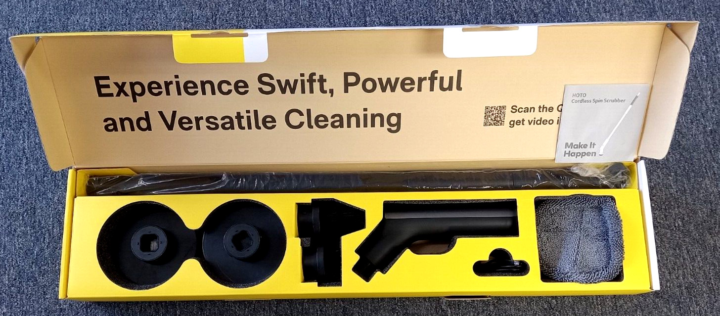 Hoto Electric Cordless Spin Scrubber 51″ Extendable Handle IPX7 Waterproof