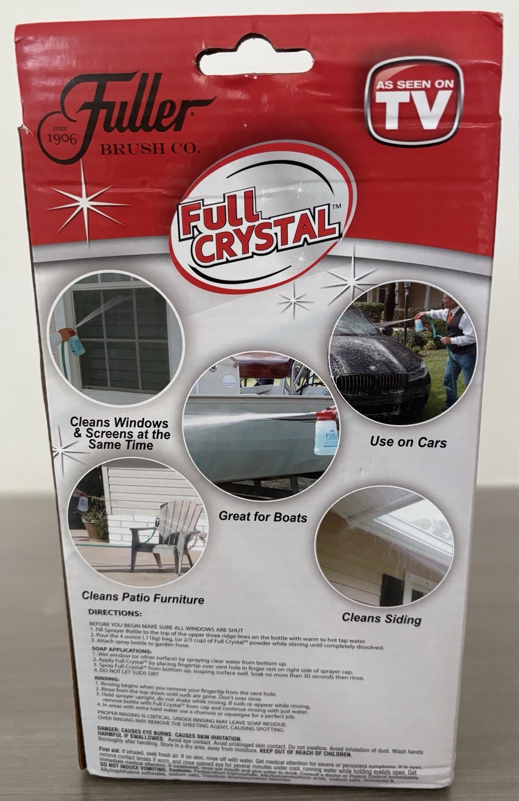 Fuller Brush Full Crystal Window & Outdoor Cleaner Spray Bottle + 3 Bags Cleaner