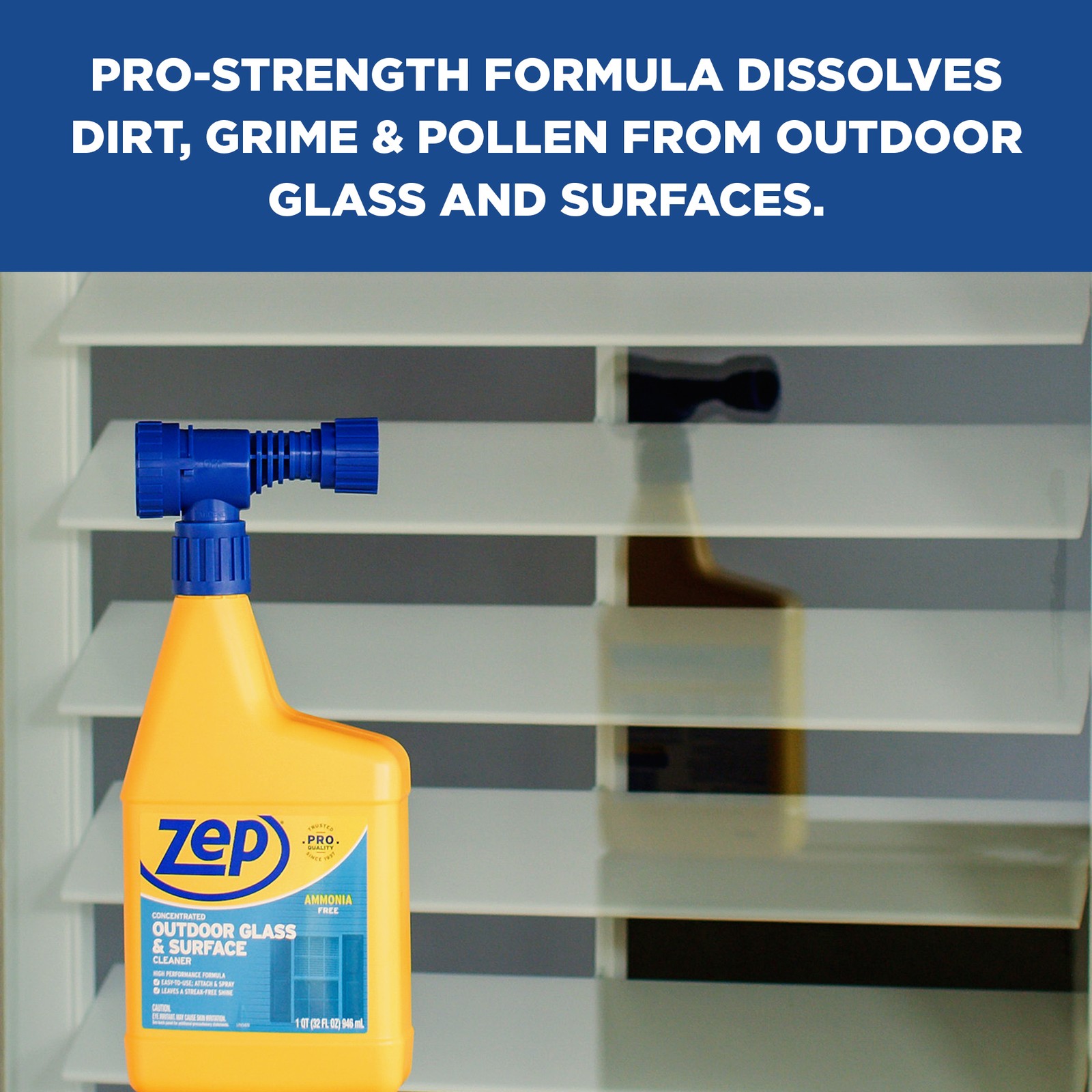 Zep Hose End Outdoor Glass and Surface Cleaner – 32 oz (Case of 6) – U49910 –