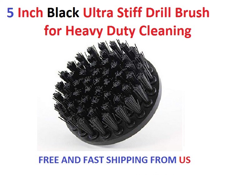 5 Inch Black Ultra Stiff Drill Brush for Heavy Duty Cleaning