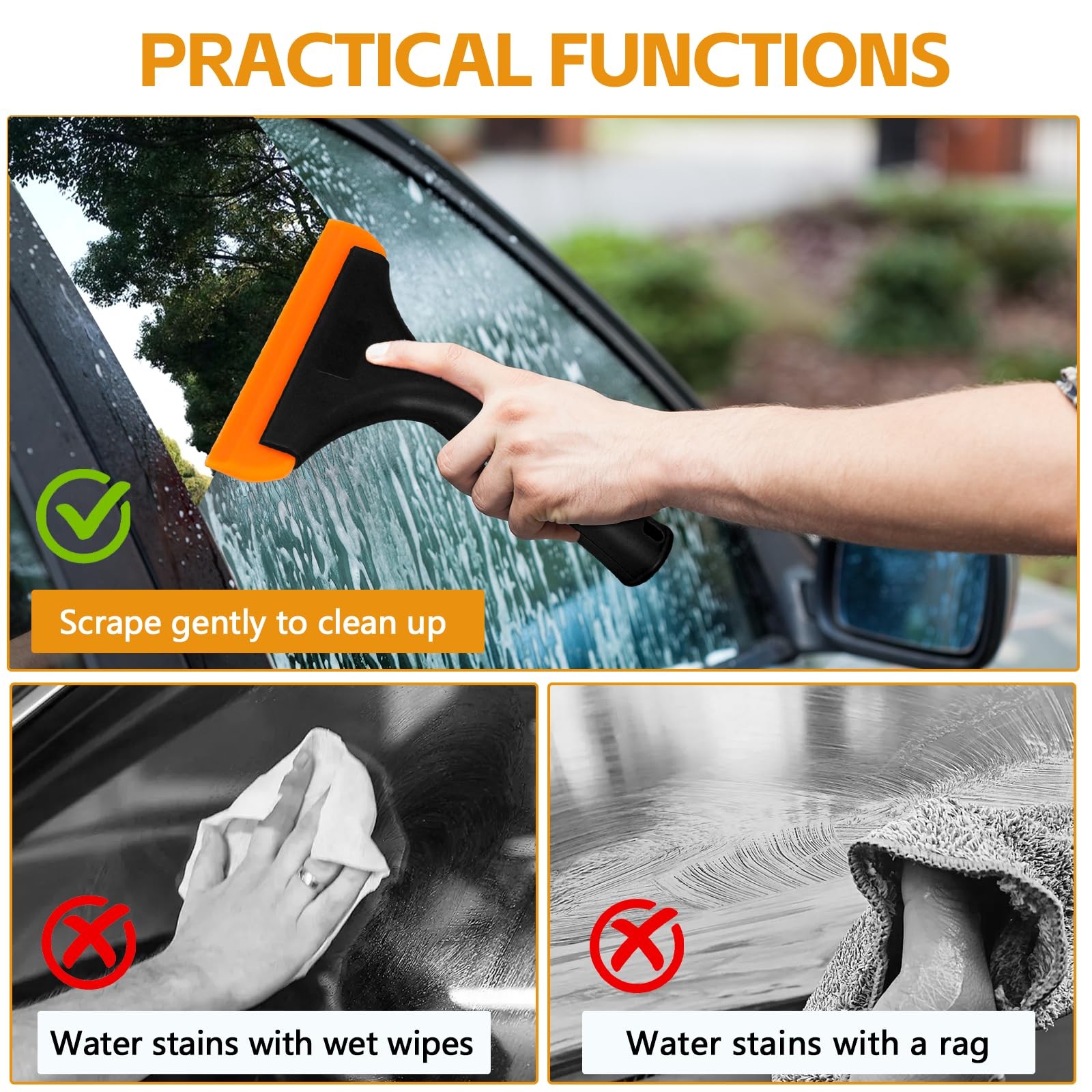 Wuyaoyao 2PCS Silicone Squeegee, Small Squeegee for Car, Automotive Mini Window