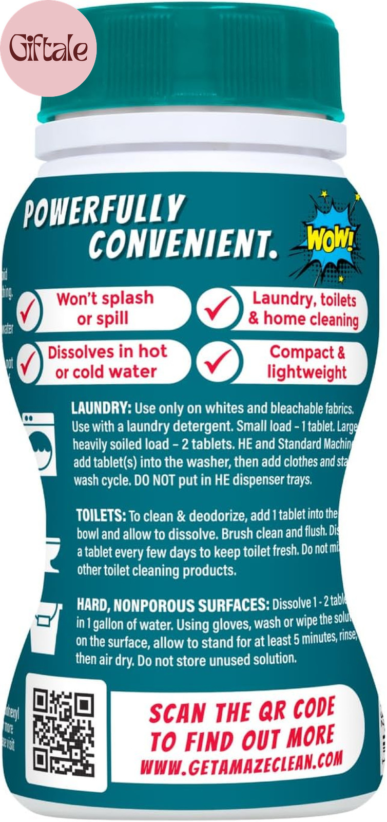 Ultra Concentrated Bleach Tablets [32 Tablets] – Meadow Scent – for Laundry, Toi