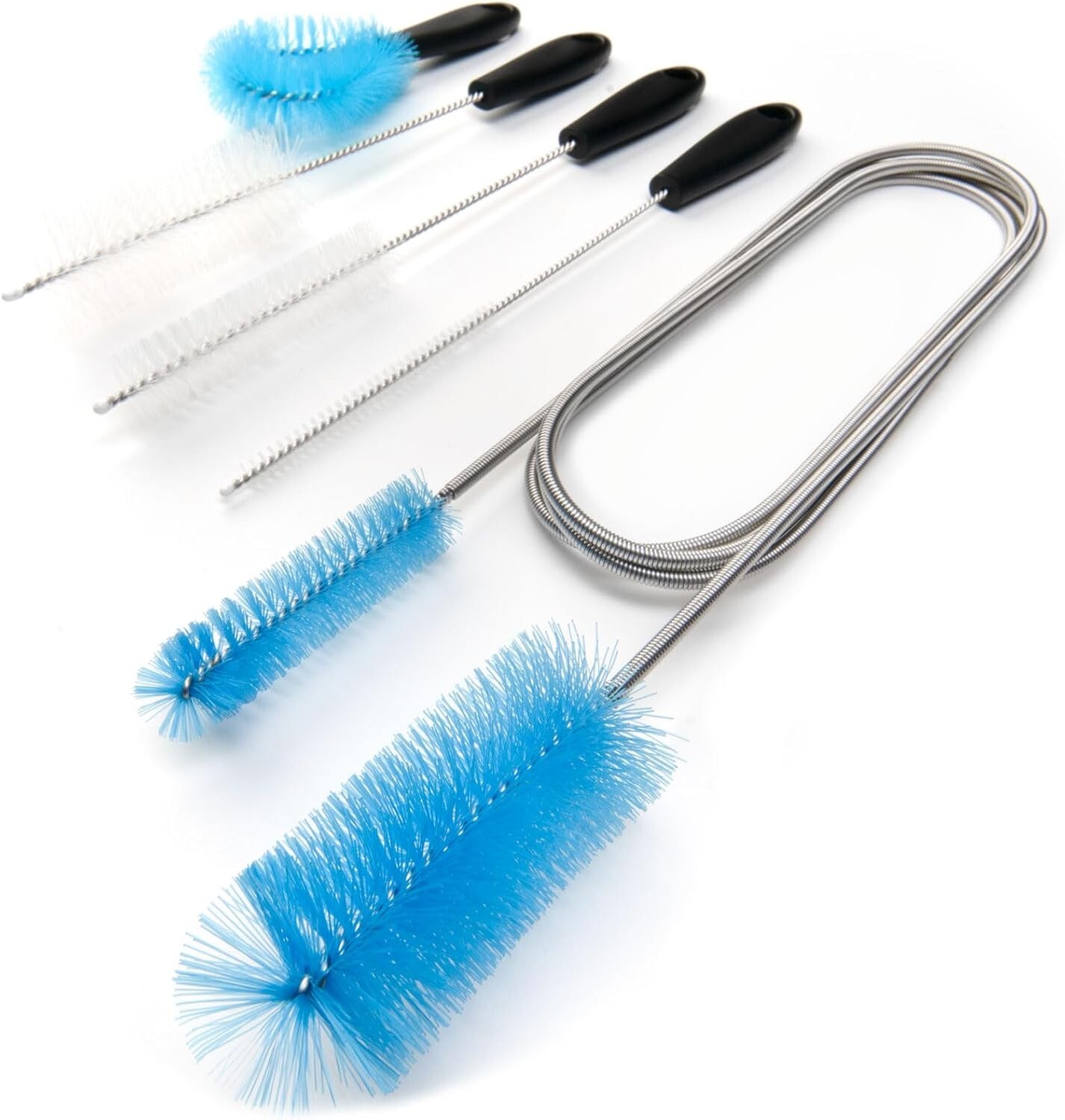 Flexible Drain Brush 61-Inch Long Dual Head Hose and Crevice Brush 3-Pack