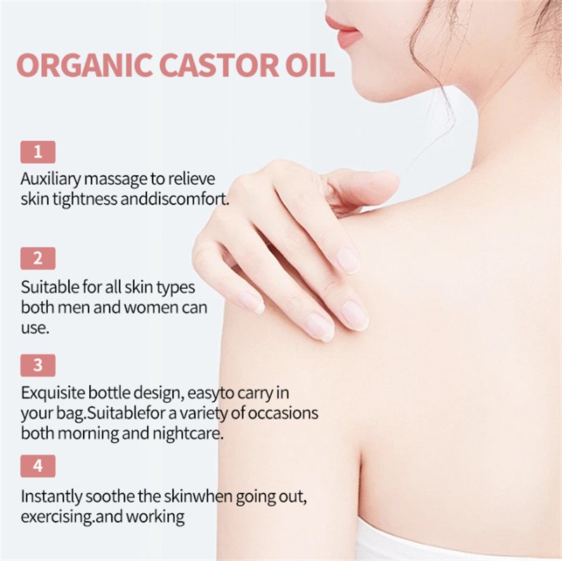 Organic Golden Castor Oil Roll-On with Rose Quartz for Skin,Hair&Wrinkle