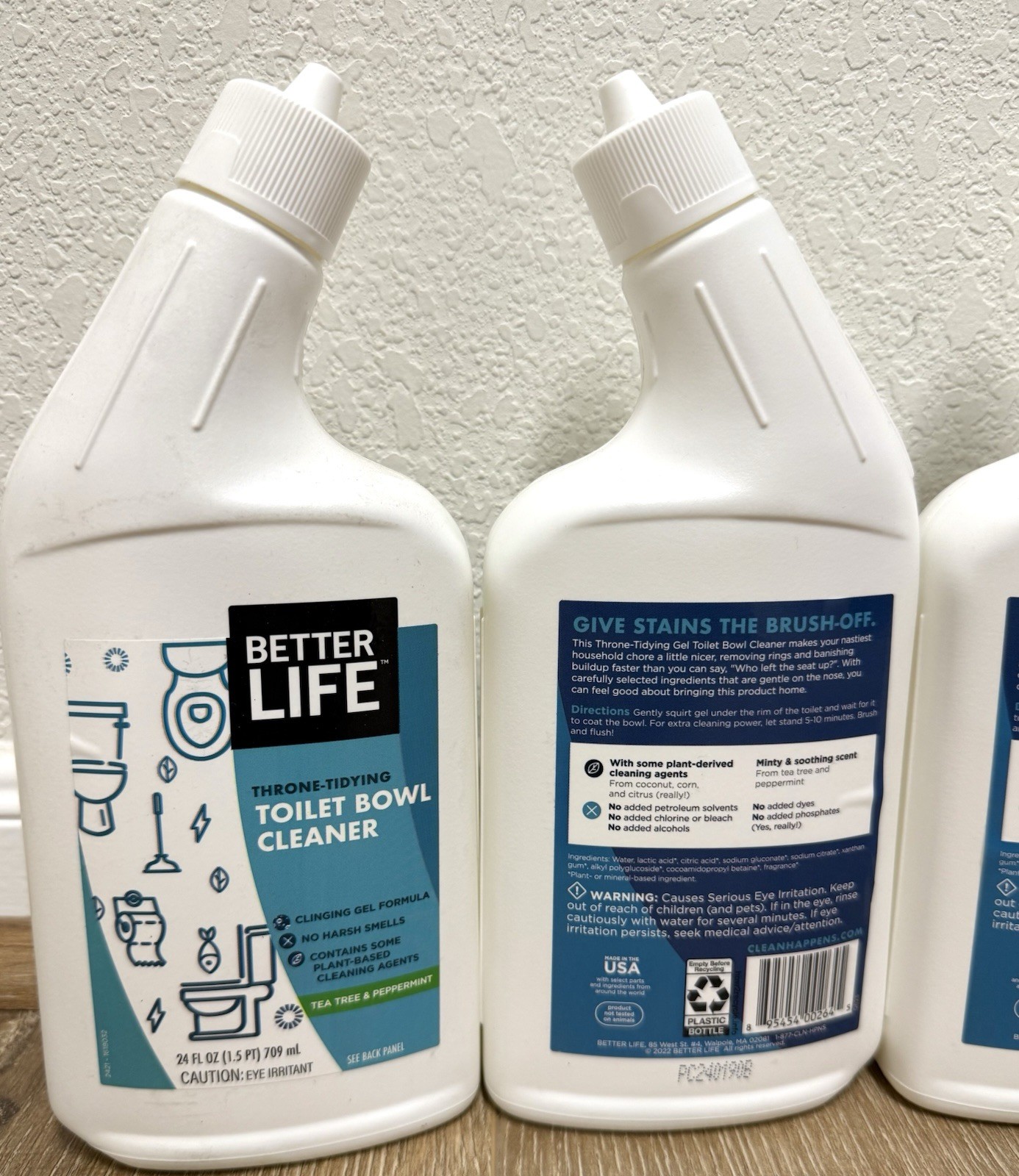 Lot of 6 Natural Toilet Bowl Cleaner, Tea Tree & Peppermint Scent, 24 Fl Oz