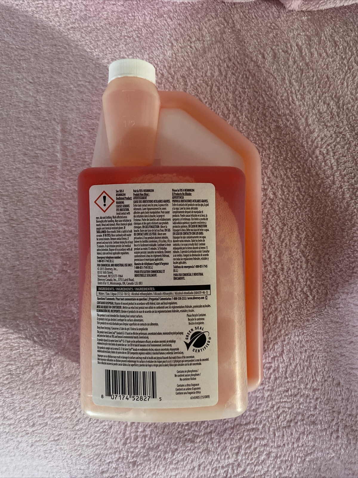 Diversey 903909 Neutral Floor Cleaner,32 Oz.,Citrus stride sealed air