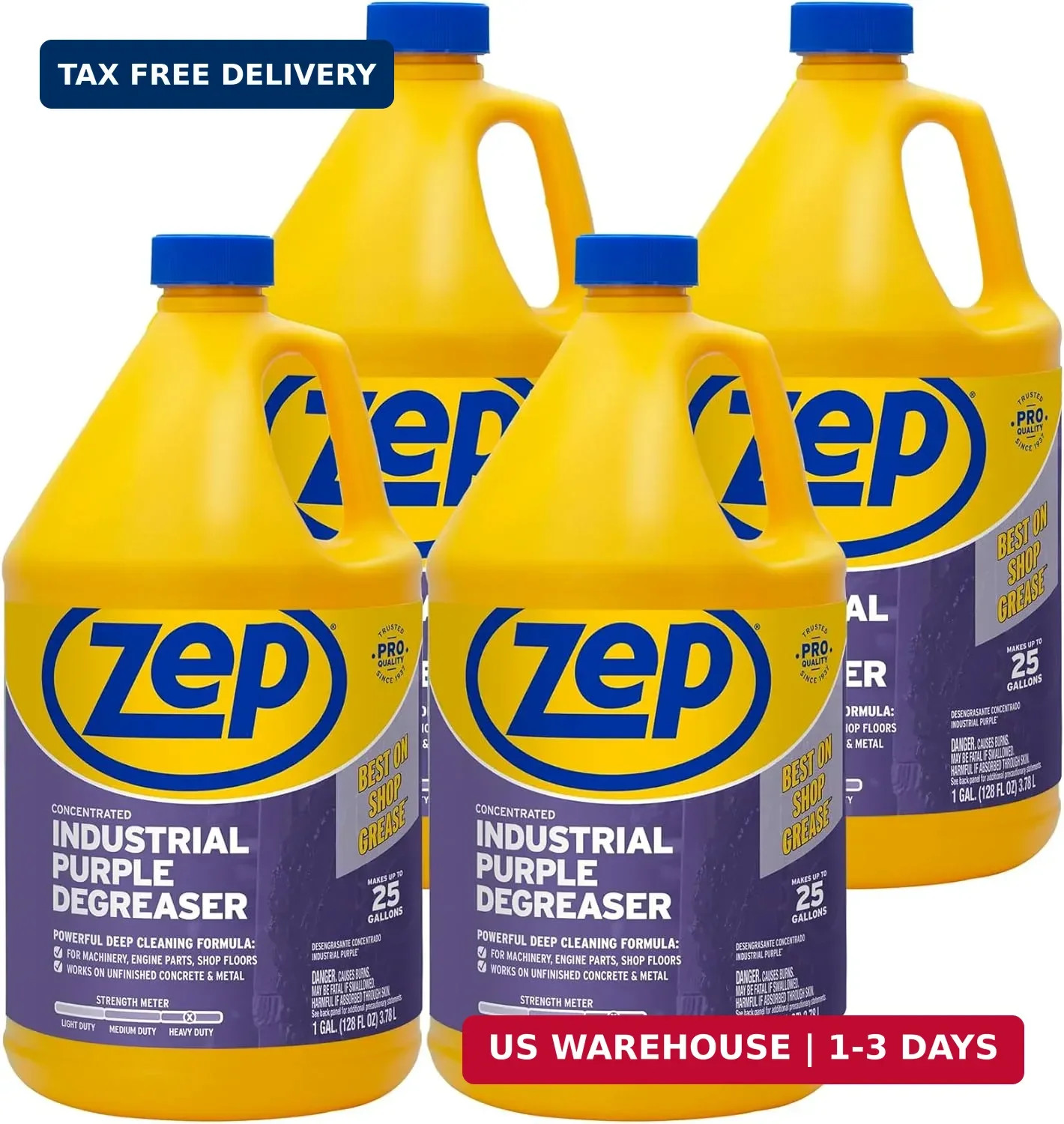 Zep Industrial Purple Cleaner and Degreaser Concentrate – 1 Gallon (Case of 4) R