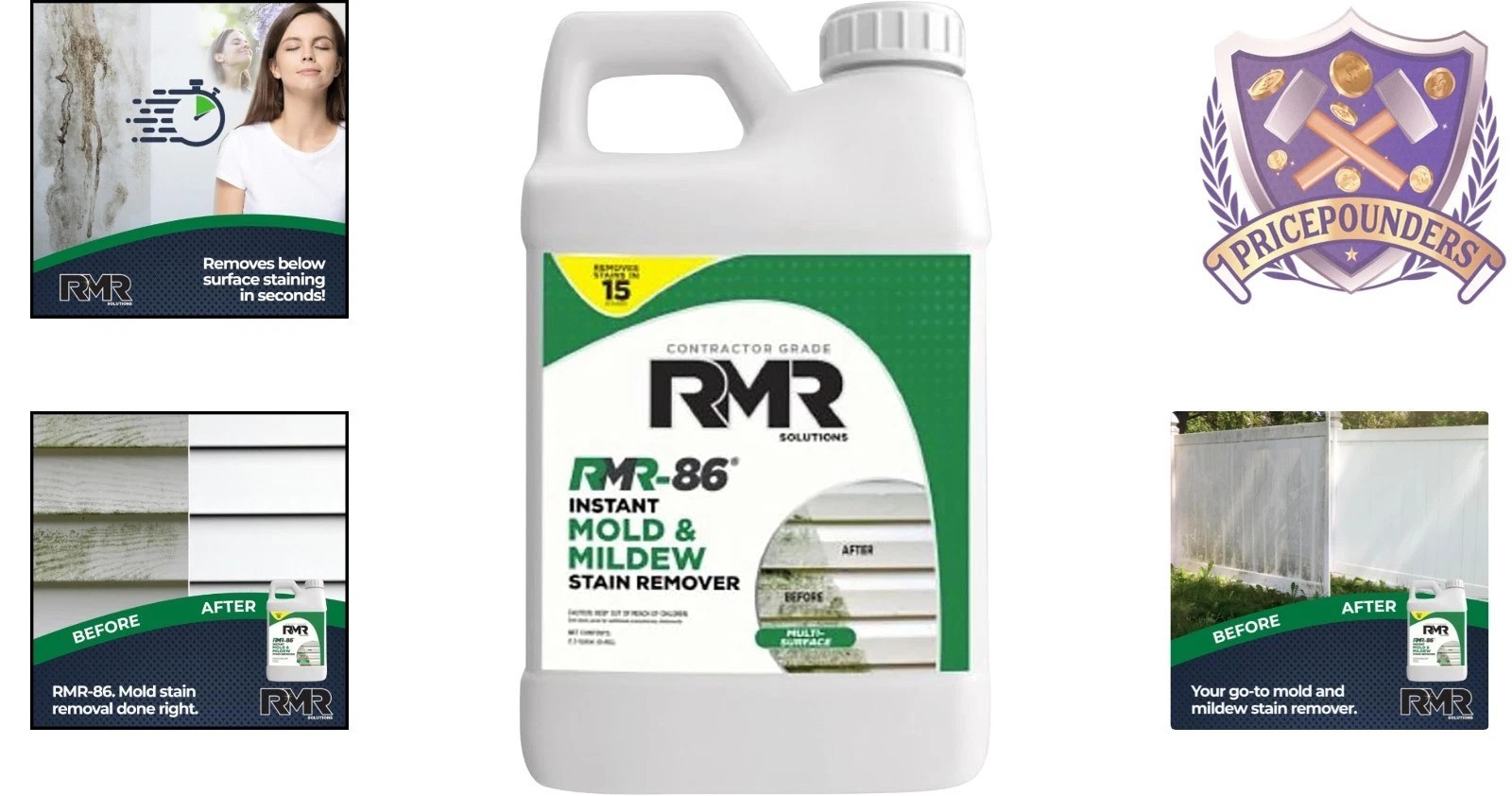 Mold and Mildew Stain Remover Spray 2.5 Gal Fast-Acting Liquid Cleaner