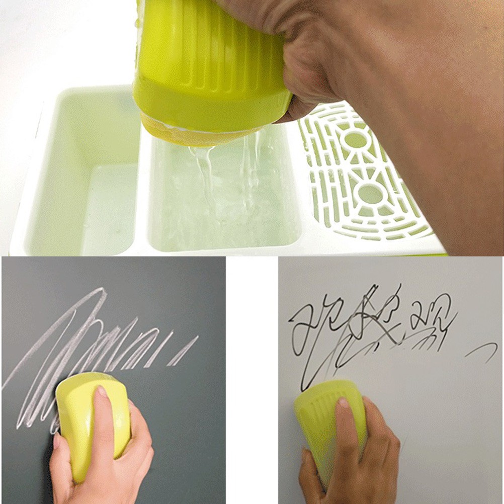 Dry Wipe Eraser Yellow Plastic For Home School Whiteboard Use 1Set 4.7×2.8×2.2in