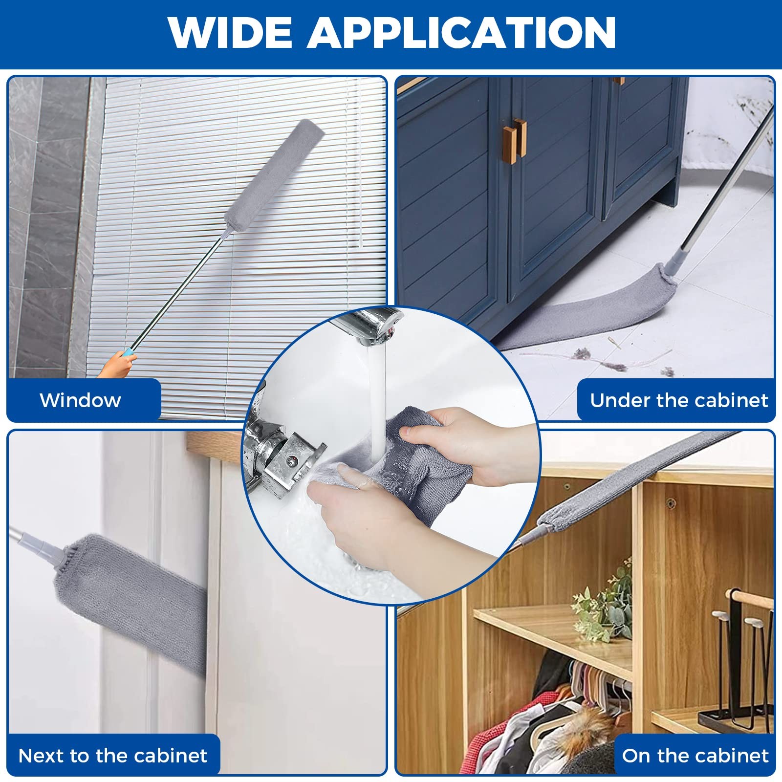 Retractable Gap Dust Cleaner Cleaning Tools with 2 Microfiber Dusting Cloths …
