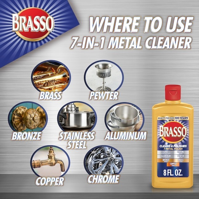Brasso Metal Polish for Stainless Steel Chrome Copper Aluminum and Brass 8 oz.