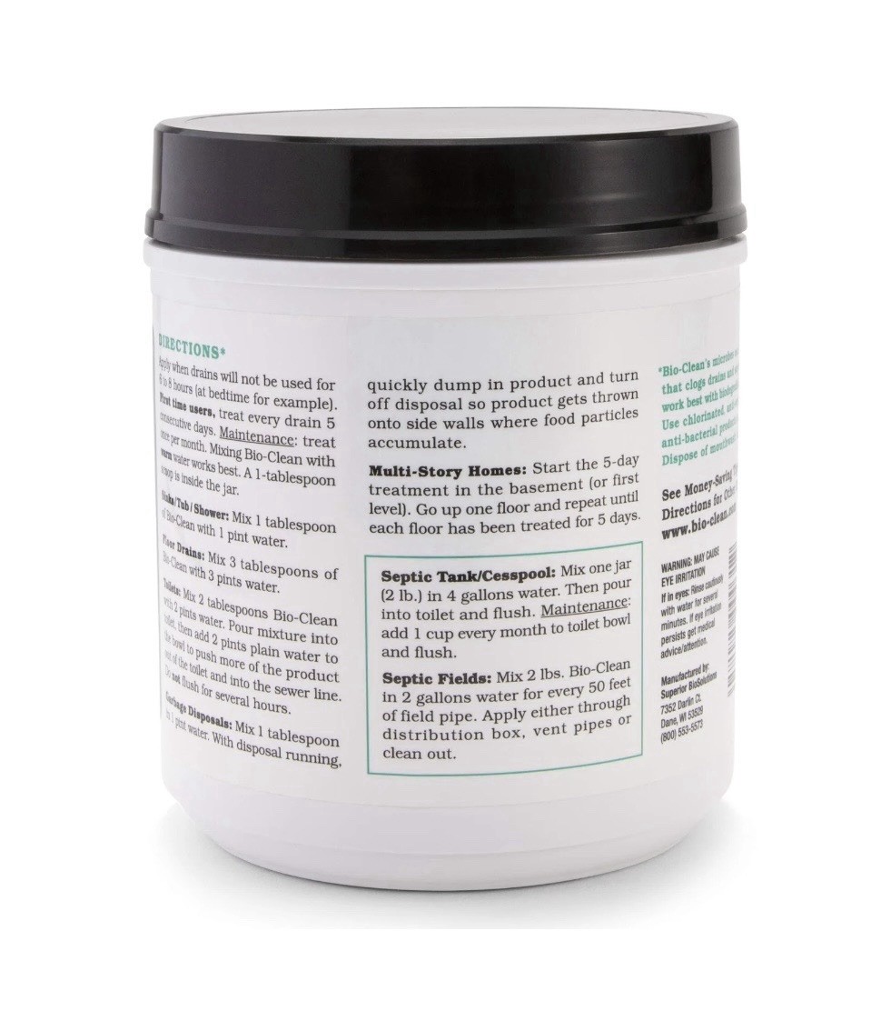 2lb Bio-Clean Drain & Septic Cleaner Natural Grease Trap Drain Treatment