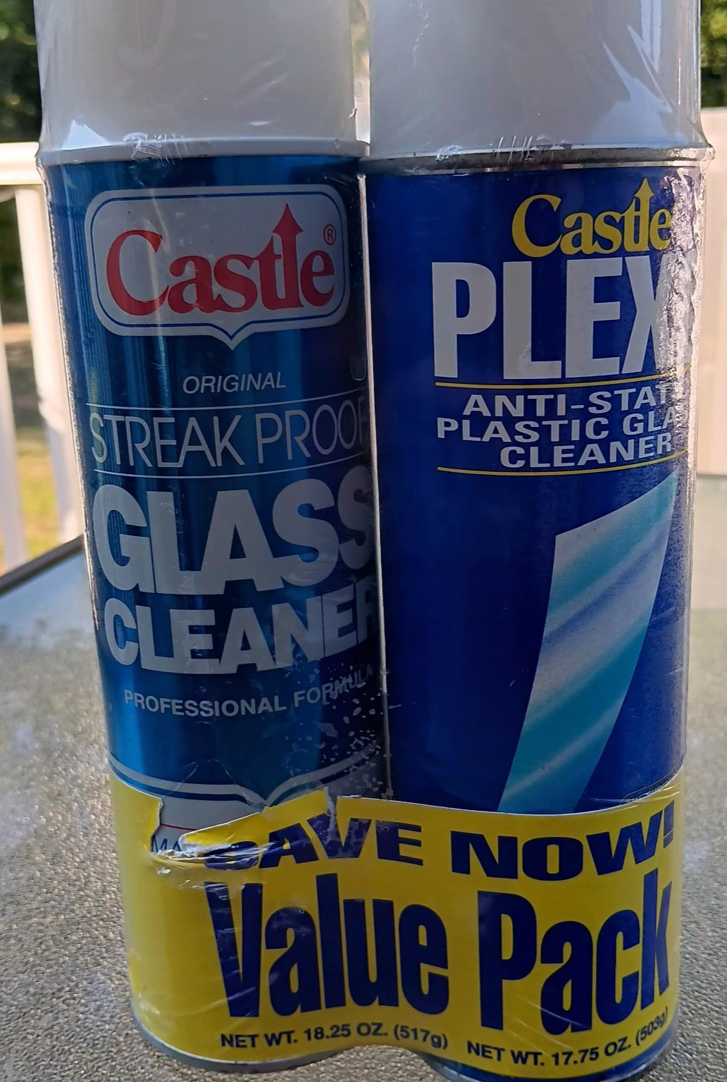 Castle Streak Proof Glass & Plexo Clear 18.5 Oz TWIN PACK NOS