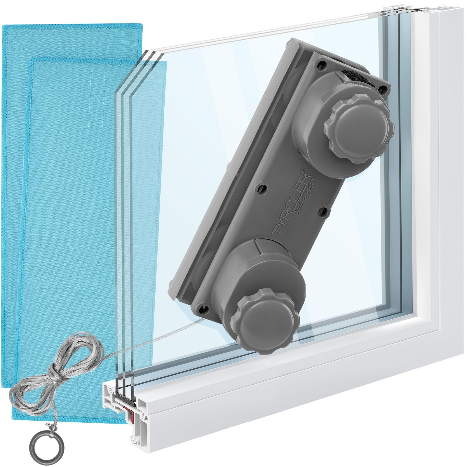 Magnetic Window Cleaner Tool – Double Sided Silicone Glider for 0.2″-1.5″ Thick