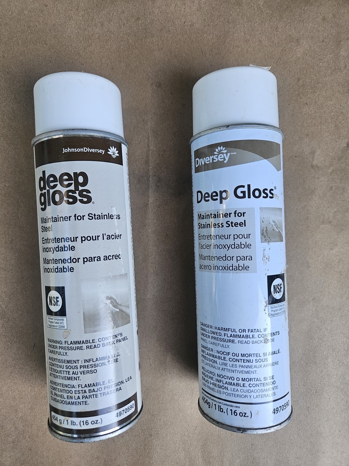 Diversey Deep Gloss Stainless Steel Maintainer 94970590 16oz Aerosol 1+3/4 Can