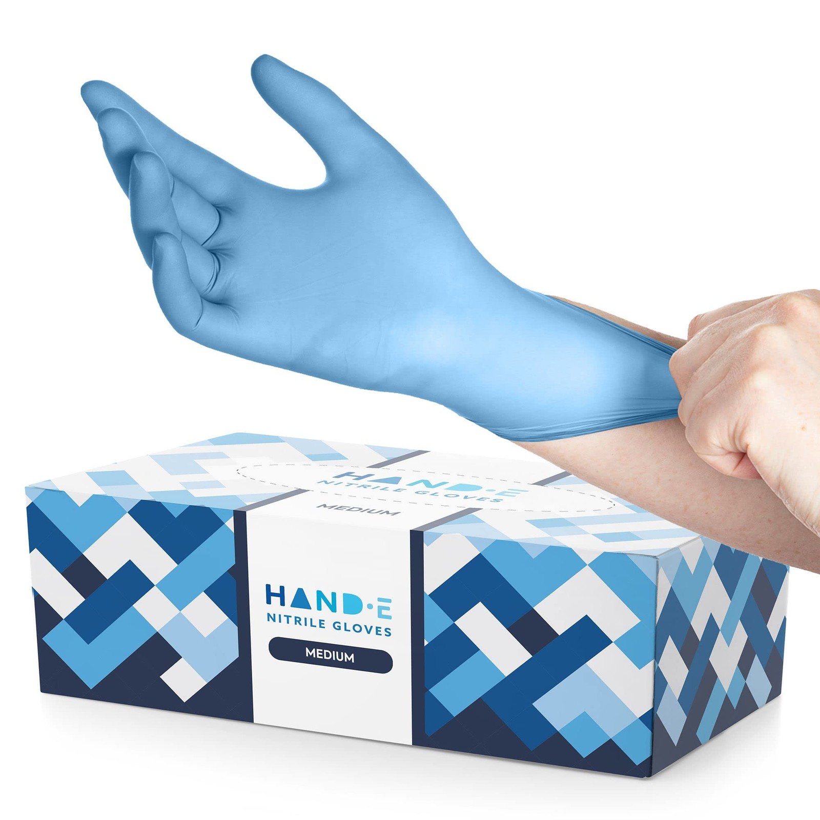 Hand-E Touch Blue Nitrile Disposable Gloves Medium (Pack of 1),