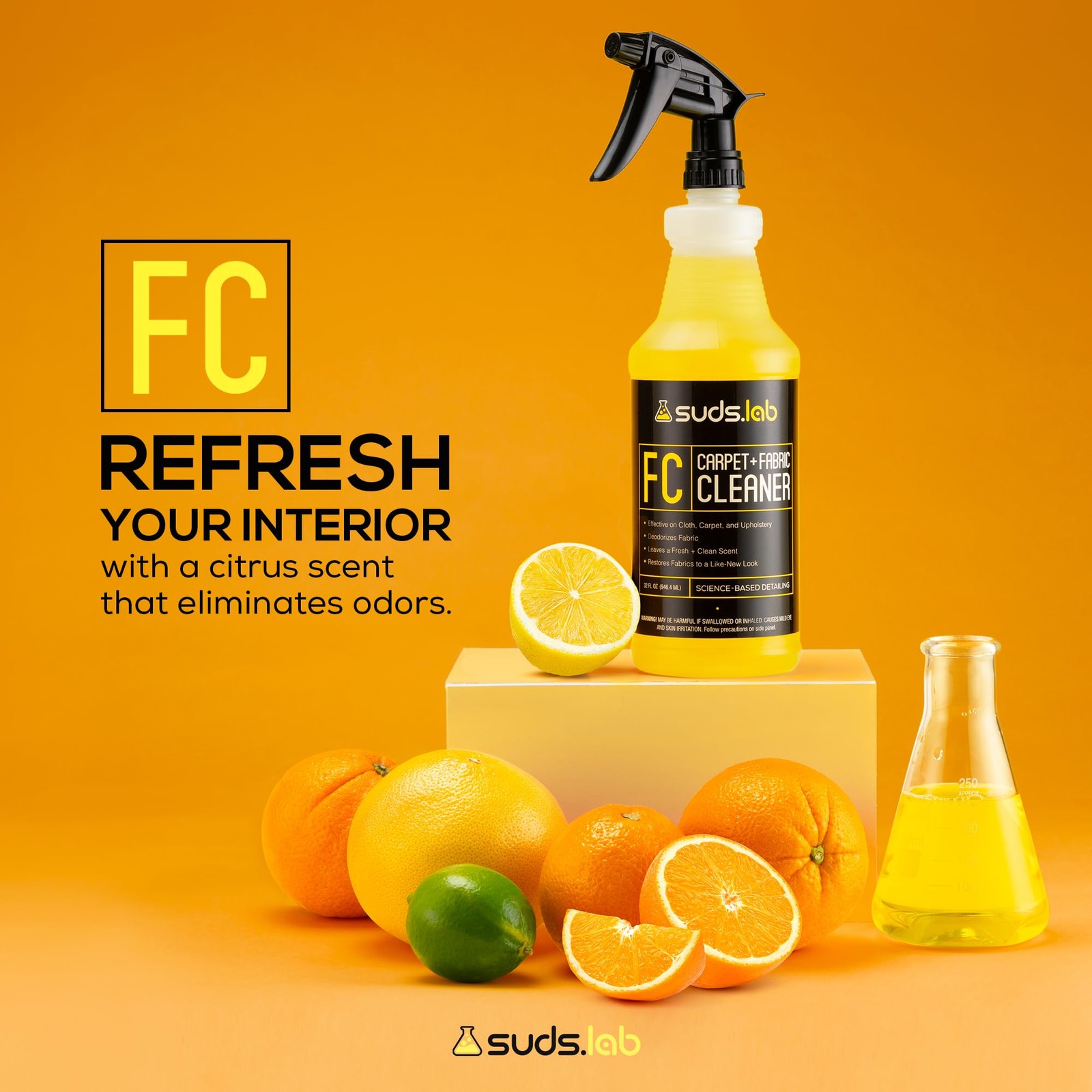 Suds Lab FC Carpet & Fabric Cleaner Interior Upholstery, Car Detailing for Se…