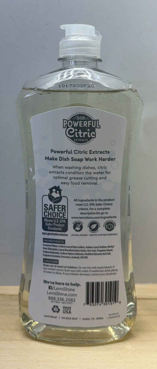 Lemi Shine Concentrated Dish Soap – 22 Fl Oz – with Powerful Citric Extracts