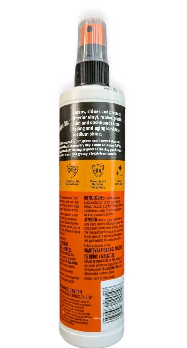 Armor All 3 Piece Set Protectant Spray Glass Wipes Cleaning Wipes