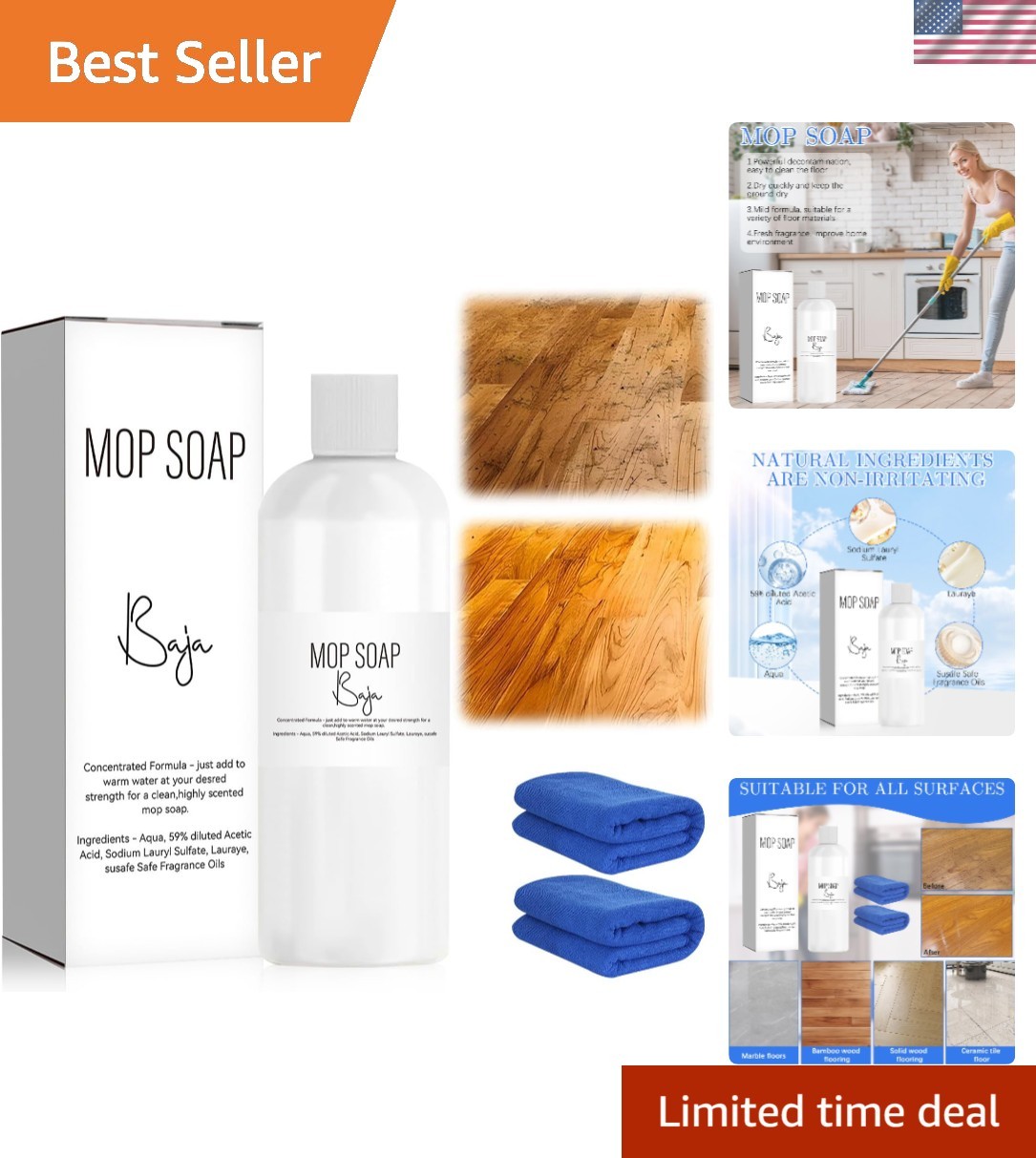 Effective Odorless Mop Soap – 1 Fl Oz for Sparkling Clean Floors Everywhere
