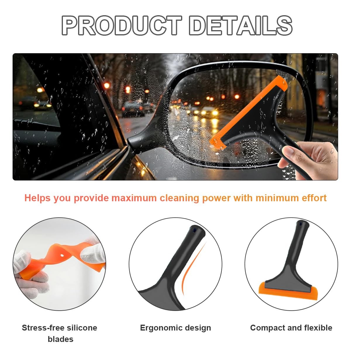 FLexible Silicone Window Squeegee Car Windshield Squeegee for Car Mirror