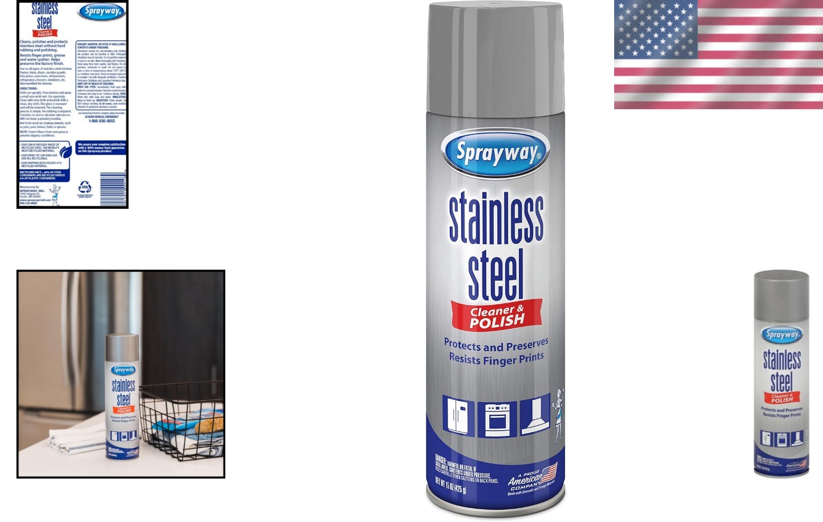 Versatile Water-Based Stainless Steel Cleaner – 15 Fl Oz for Smudge-Free Shine