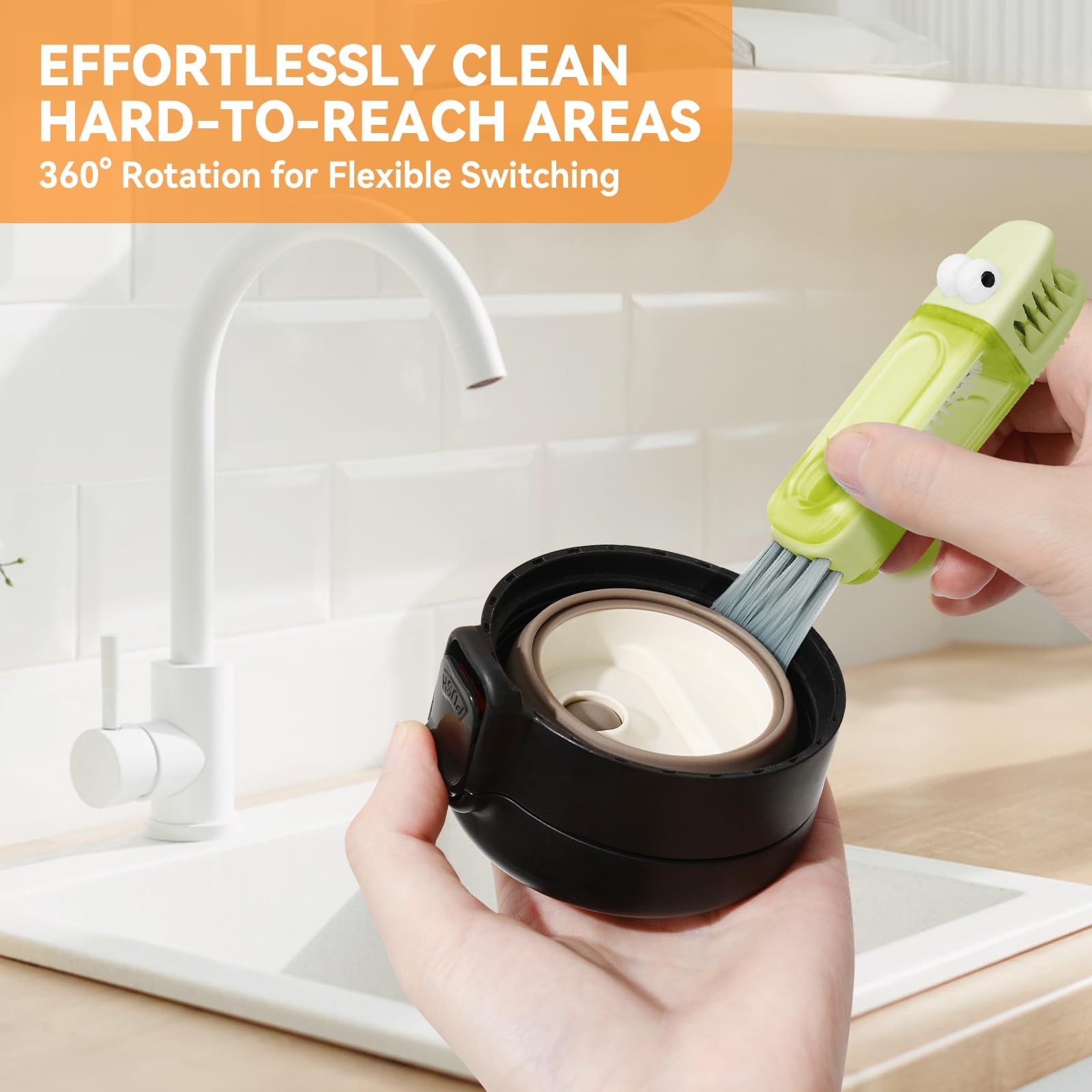 3 in 1 Cup Lid Gap Cleaning Brush Set, Multifunctional Bottle Cleaning Brush,