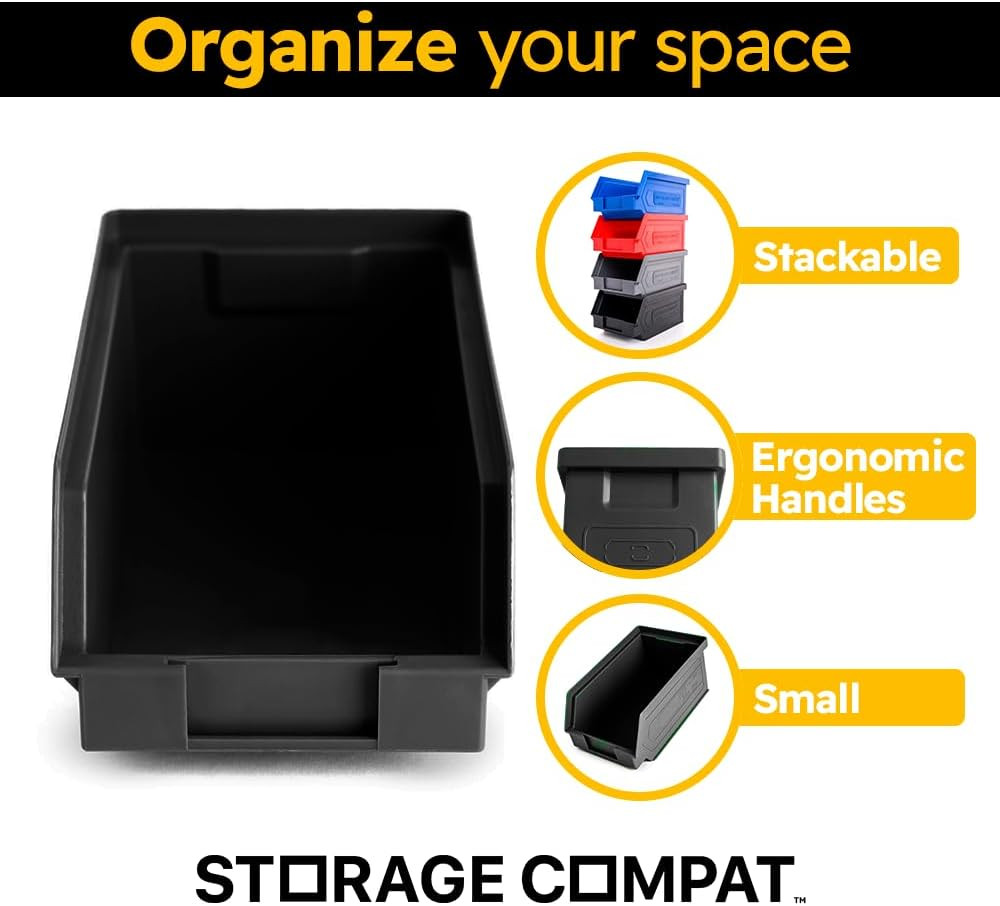 Plastic Storage Bins, Hanging, Stackable, Storage Organizer Bin for Warehouses,