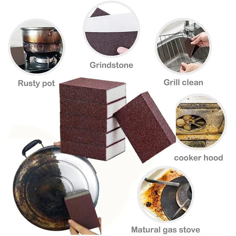 1/10pcs Rust Remove Sponge Carborundum Eraser Household Cleaning Brush Descaling