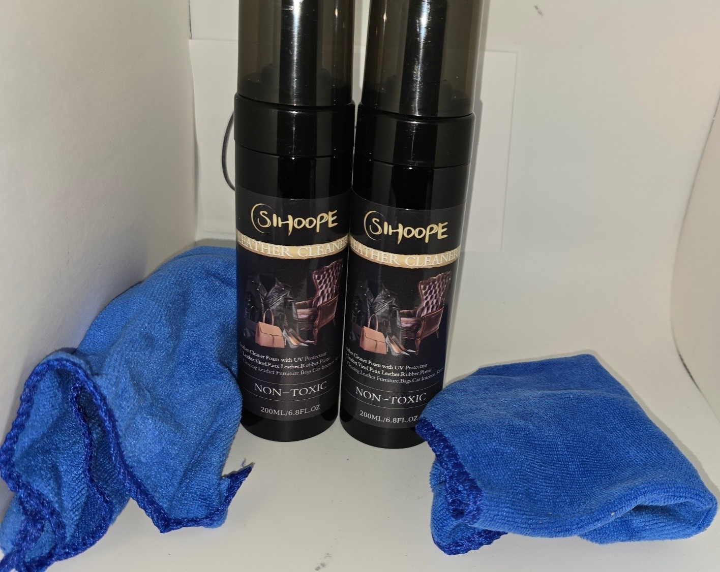 2 Pack Sihoope Leather Cleaner Conditioner Foam Kit With Microfiber Towels