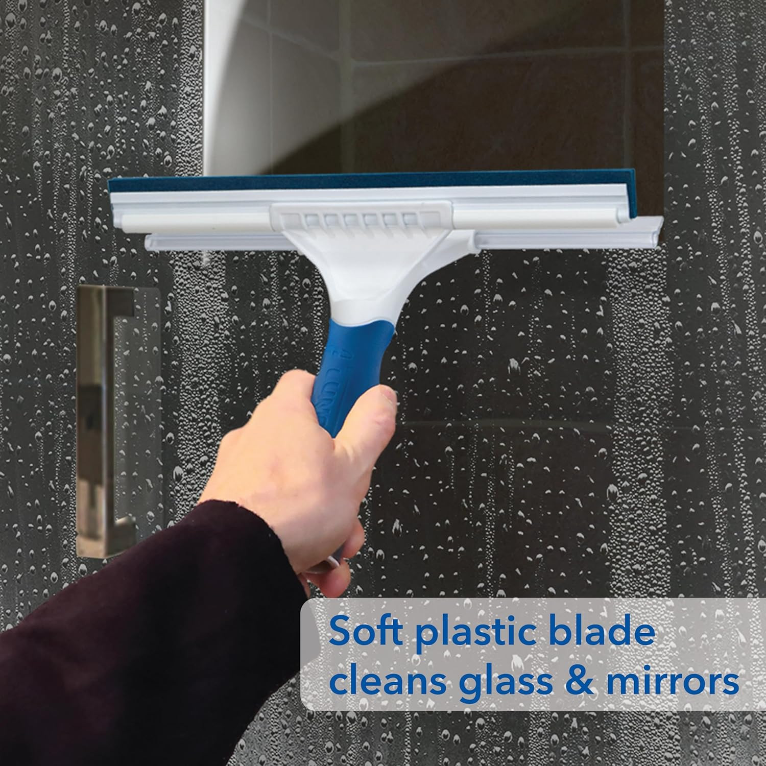 Professional Connect and Clean 10” Glass and Tile Shower Squeegee, Compatible wi
