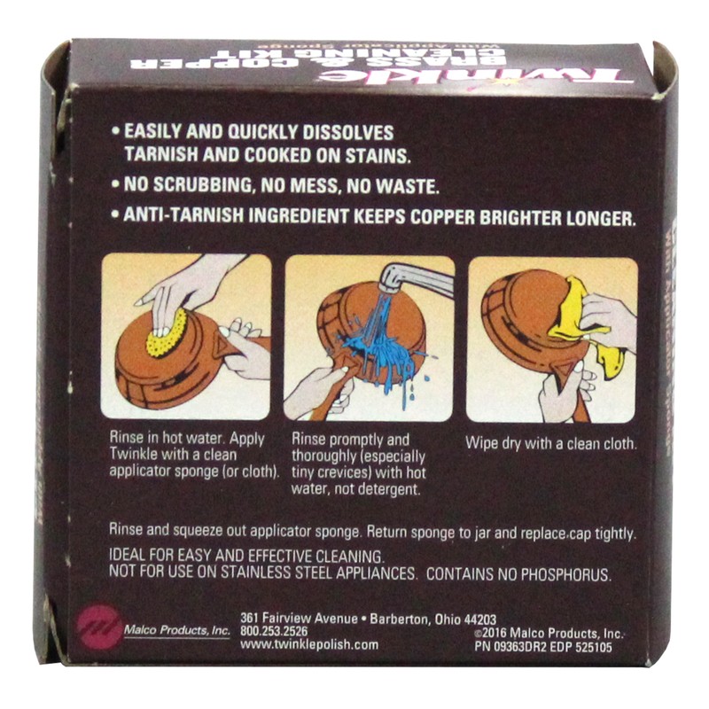 Twinkle 525105 Non-Scratch Brass & Copper Cleaning Kit 4.4 oz. (Pack of 12)