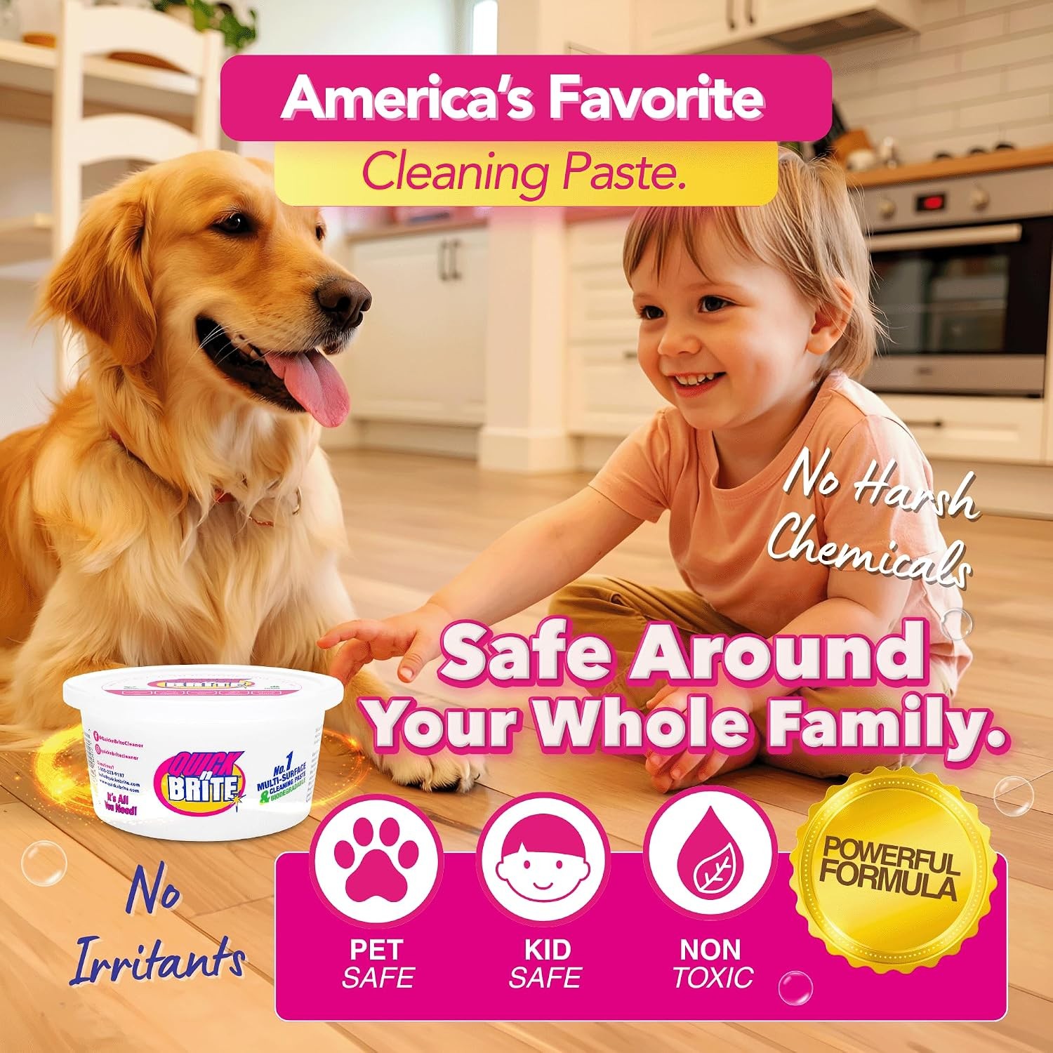 Quick ‘n Brite All Purpose Cleaning Paste – Miracle Cleaner for Tough Stains,…