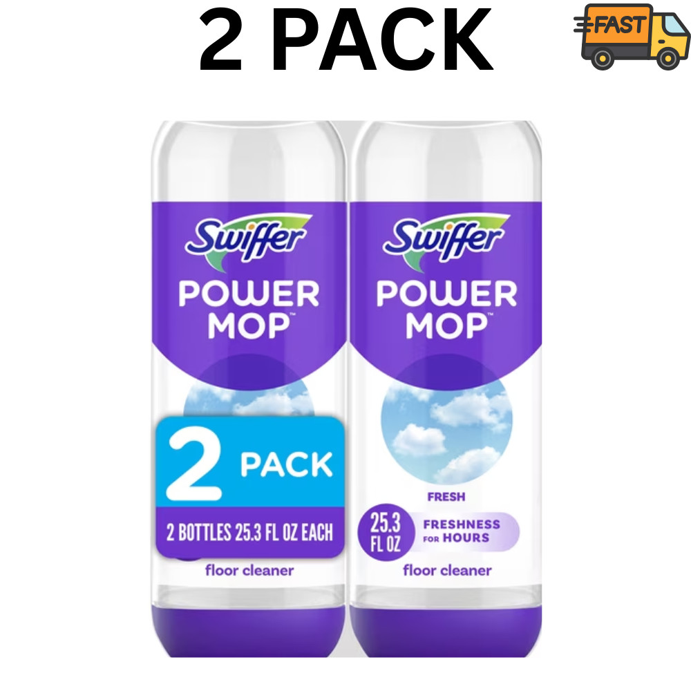 Swiffer PowerMop Floor Cleaning Solution Fresh Scent 25.3 oz 2 Pack