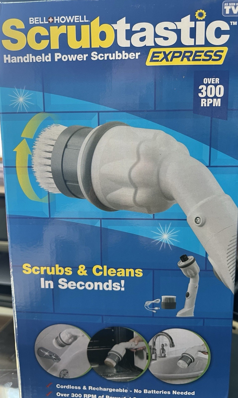 Scrubtastic Express Hand Held Power Rechargeable Scrubber, MSRP $30