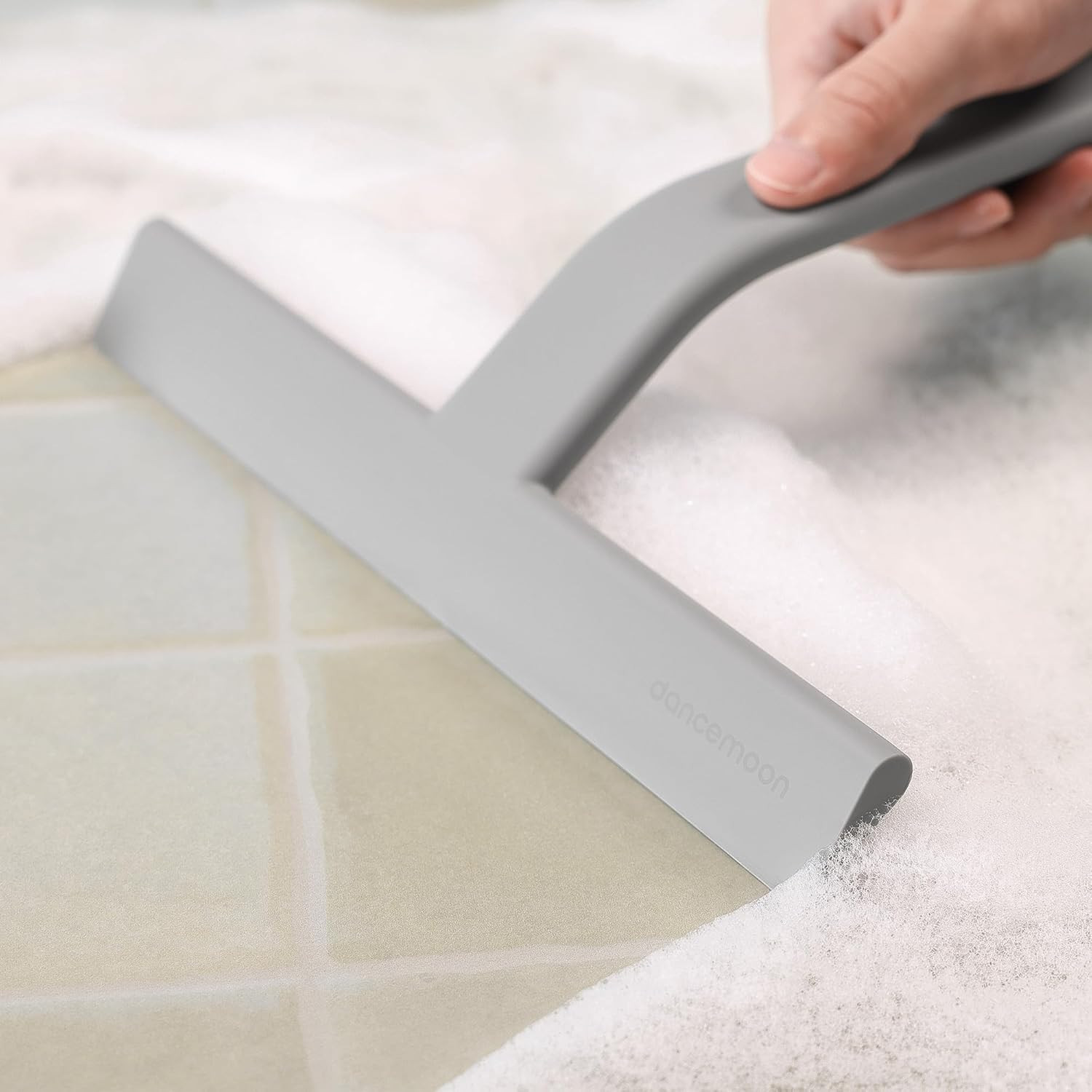 Dancemoon Justhang Shower Squeegee for Glass Doors, All-In-One Piece Silicone Sq