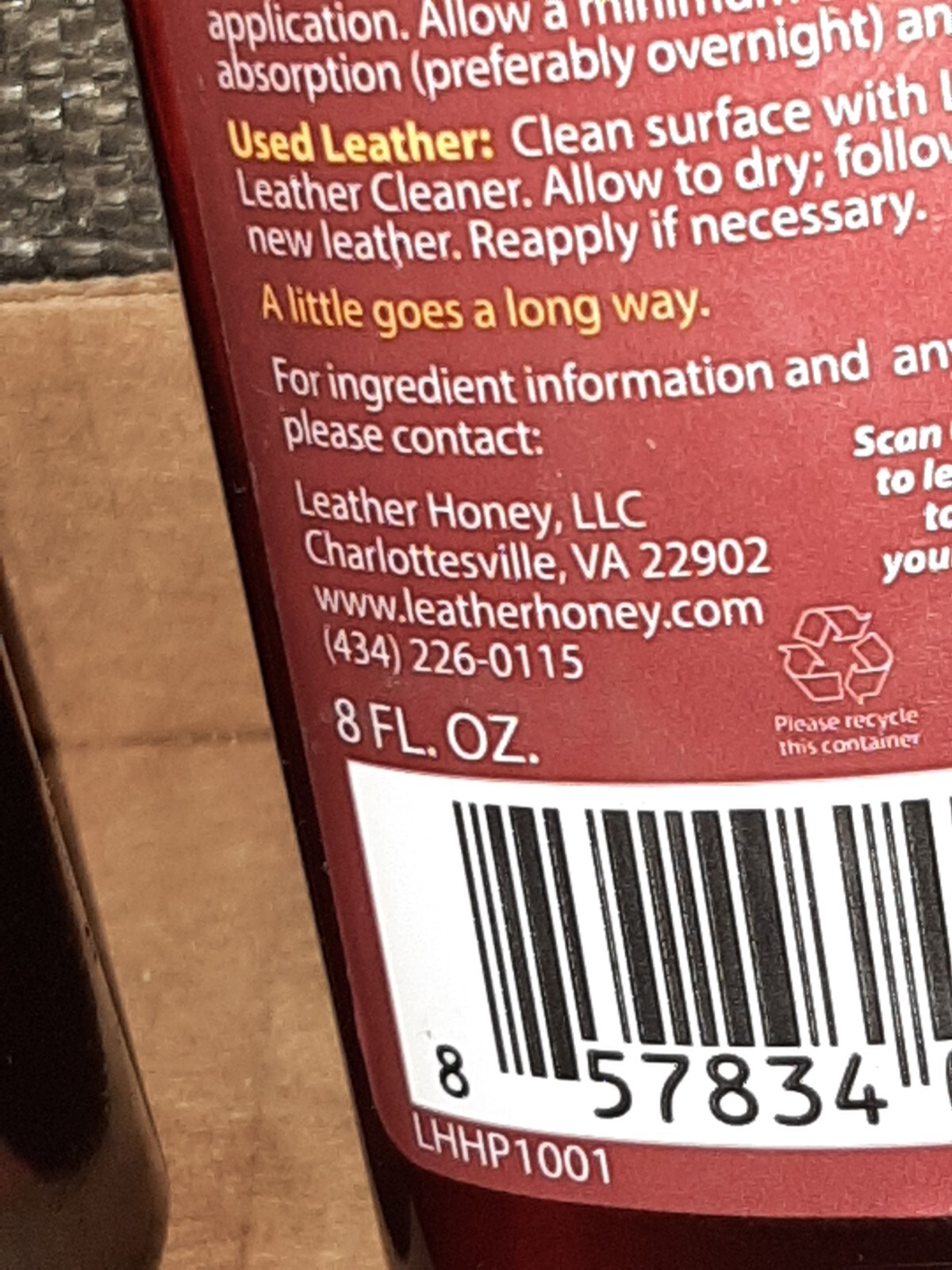 New Lot of 10 Leather Honey Conditioner 8 oz Protects Restores Water Repellent