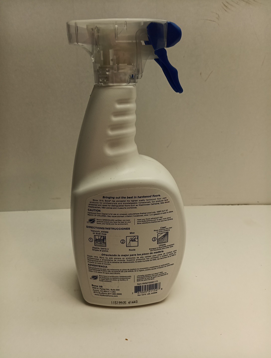 Bona Hardwood Floor Cleaner Large 32oz Spray Bottle Household Cleaning Product