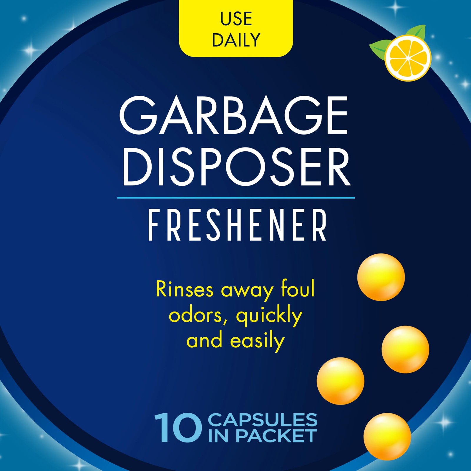 Glisten Garbage Disposer Freshener, Sink Disposal Odor Eliminator, Quick and