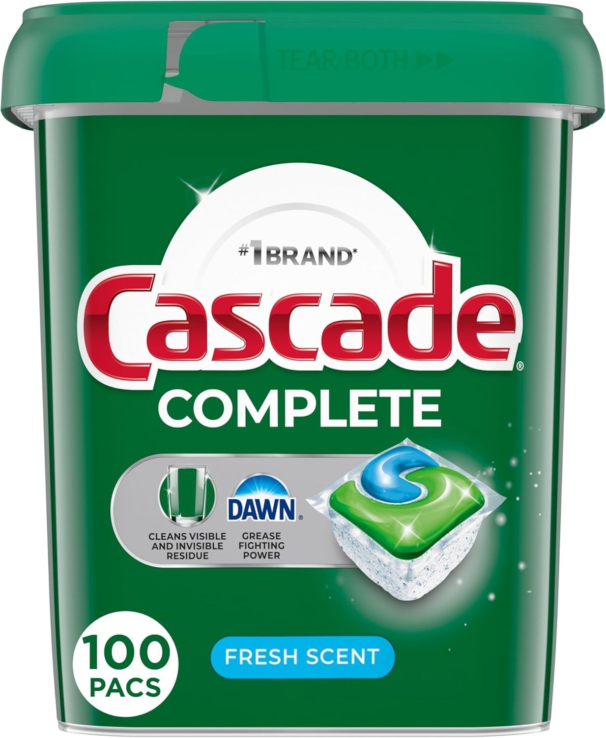 Complete Dishwasher Pods 100 Count Fresh
