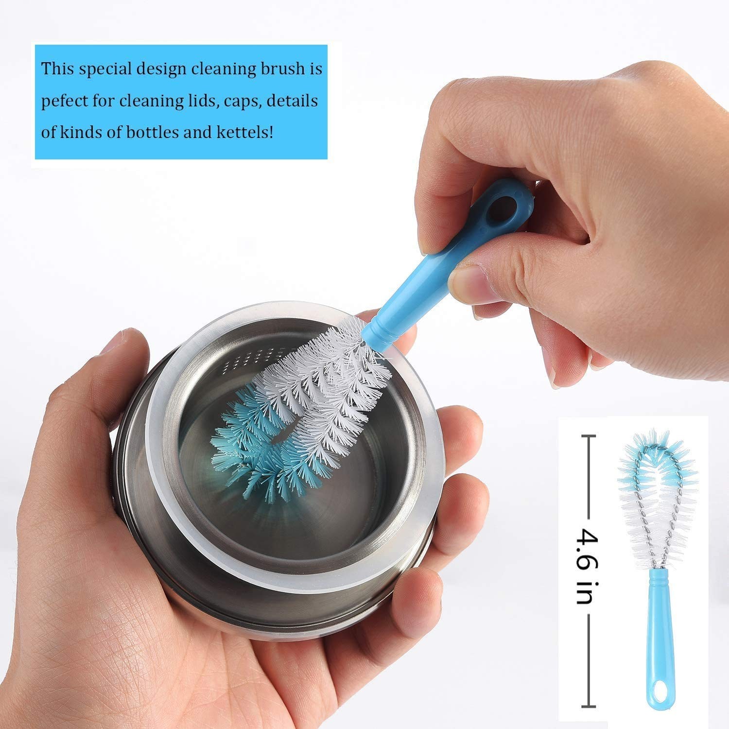 ALINK 8-Pack Bottle Cleaning Brush Set – Long Handle Cleaner for Blue