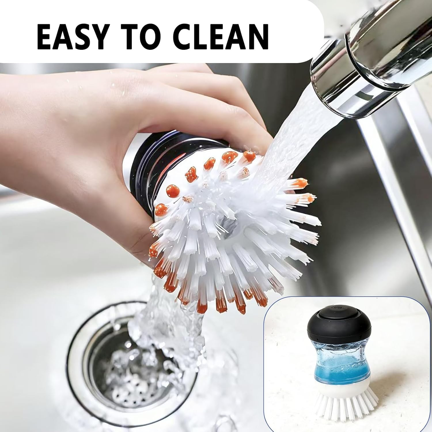 4 Pack Brush Refills for Dish Brush Refill B, Brush Head Replacement Dish