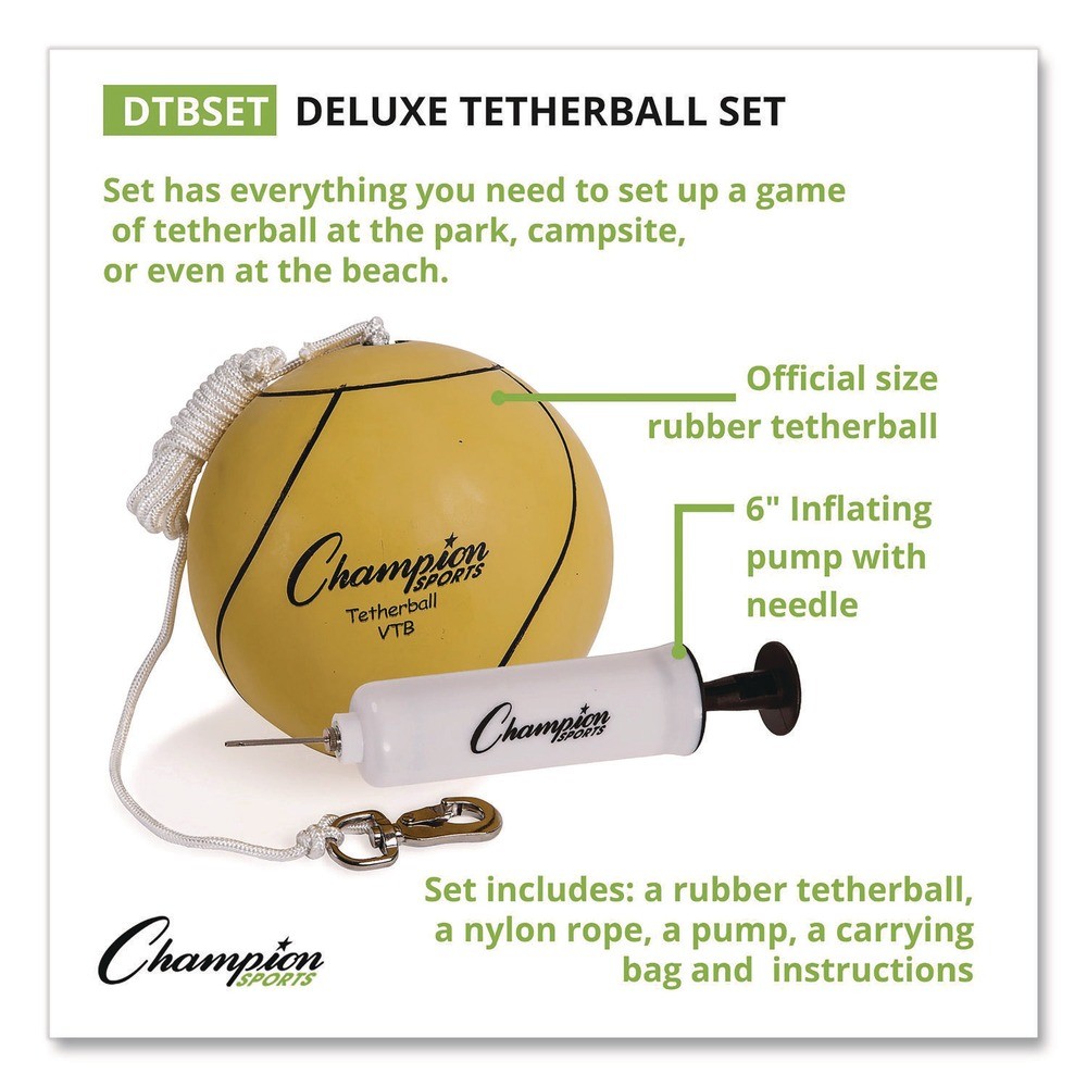 Champion Sports DTBSET Deluxe Tether Ball Set (8/Set) New