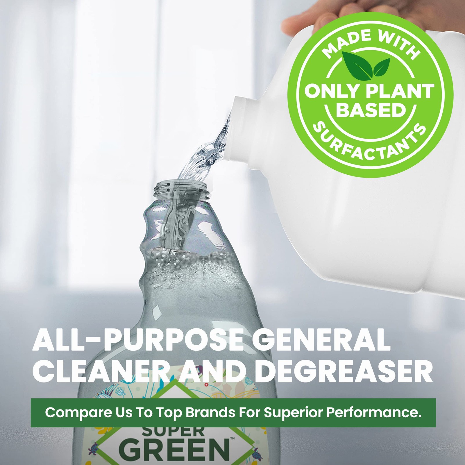 SuperGreen All-Purpose Cleaner | Scent Free | 32 Ounce 32 Fl Oz (Pack of 1)