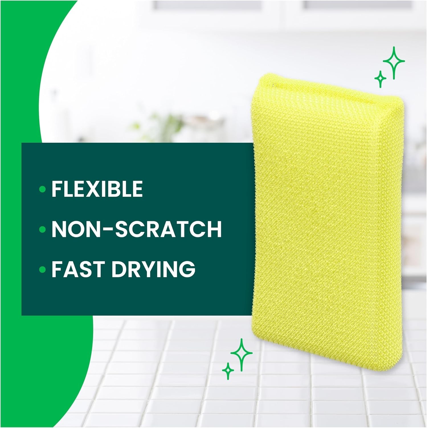 Dobie Non-Scratch All-Purpose Scrub Pads, 12 Total Pads (6 Packs of 2), Reusable