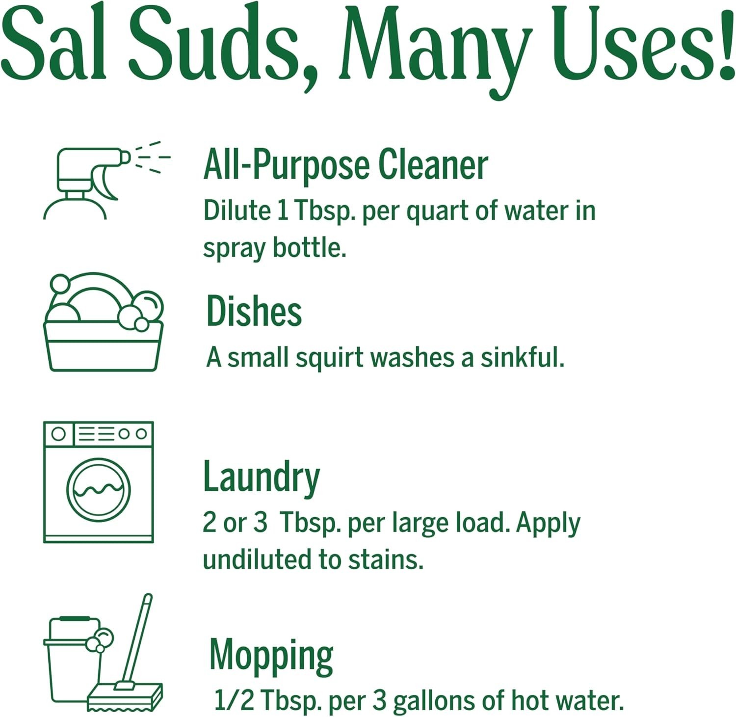 Sal Suds Biodegradable Cleaner Siberian Fir & Spruce 32 fl.oz Each (Pack of 3)
