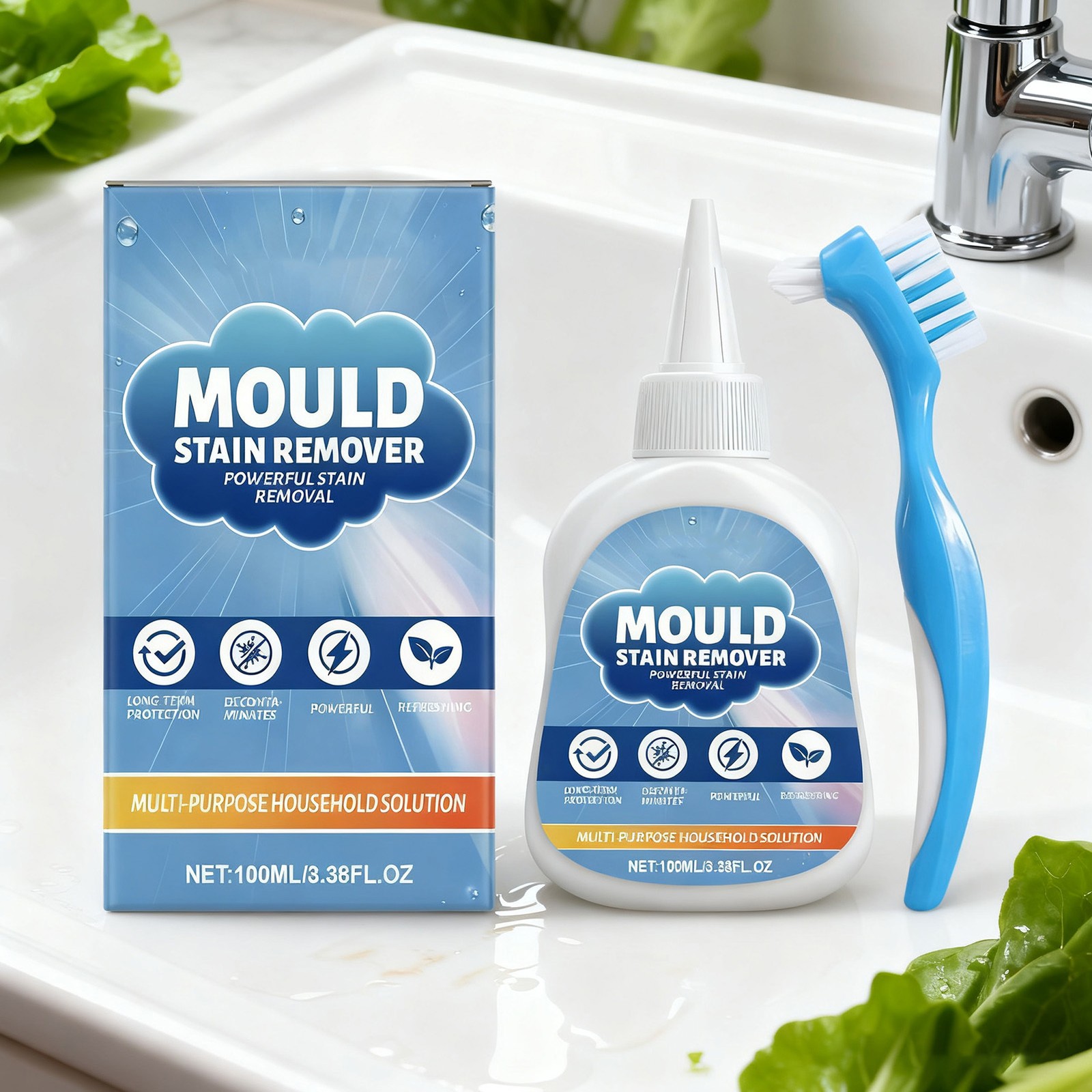 Mold Stain Cleaning Gel Bathroom Washer Deep Descaler 3.88 Oz Gel New